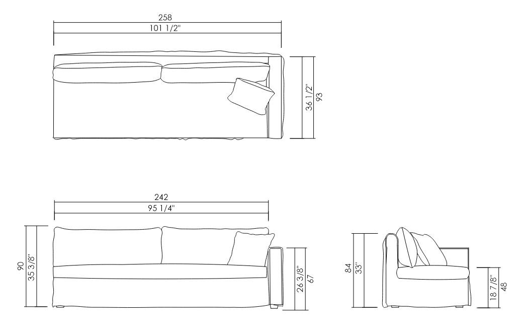 MODULO DIR/ESQ 258 CM PARKA