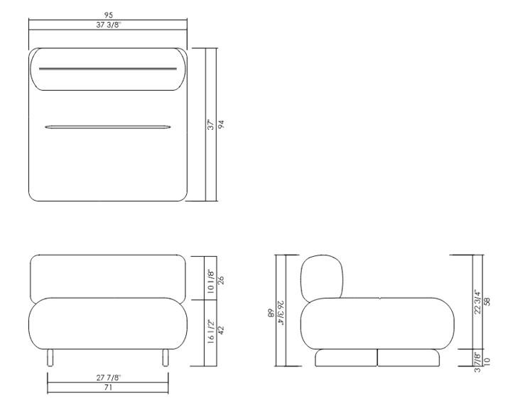 MODULO CENTRAL 95 CM ORFEO