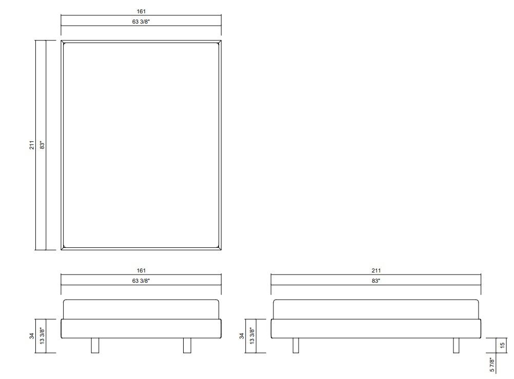 CAMA QUADRATO - COLCHÃO 152X203 CM