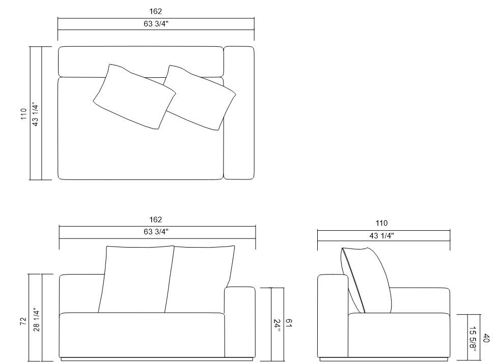 MODULO DIR ESQ 162 CM CHANGE UP