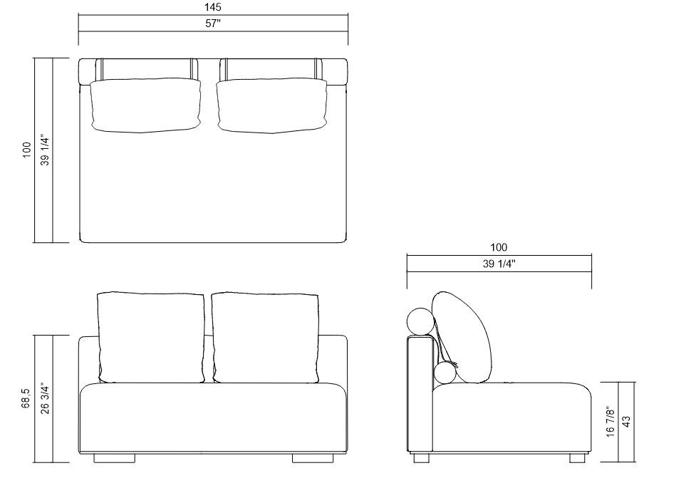 MODULO SEM BRAÇOS 145 CM SINTRA