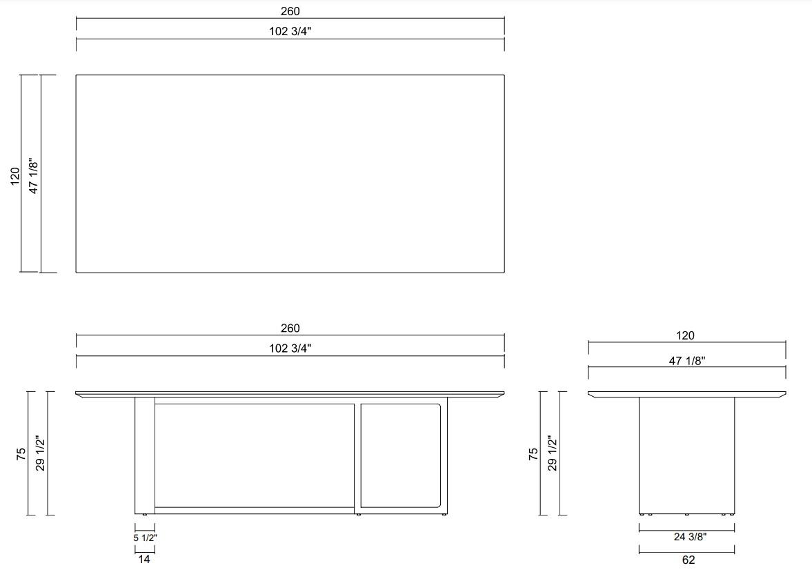 MESA JANTAR 260 CM LINEA