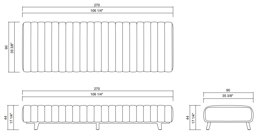 ASSENTO 270 CM ISETTA