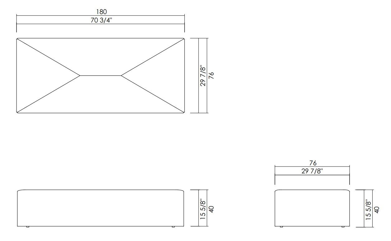 ASSENTO RETANGULAR 180 CM ATOL